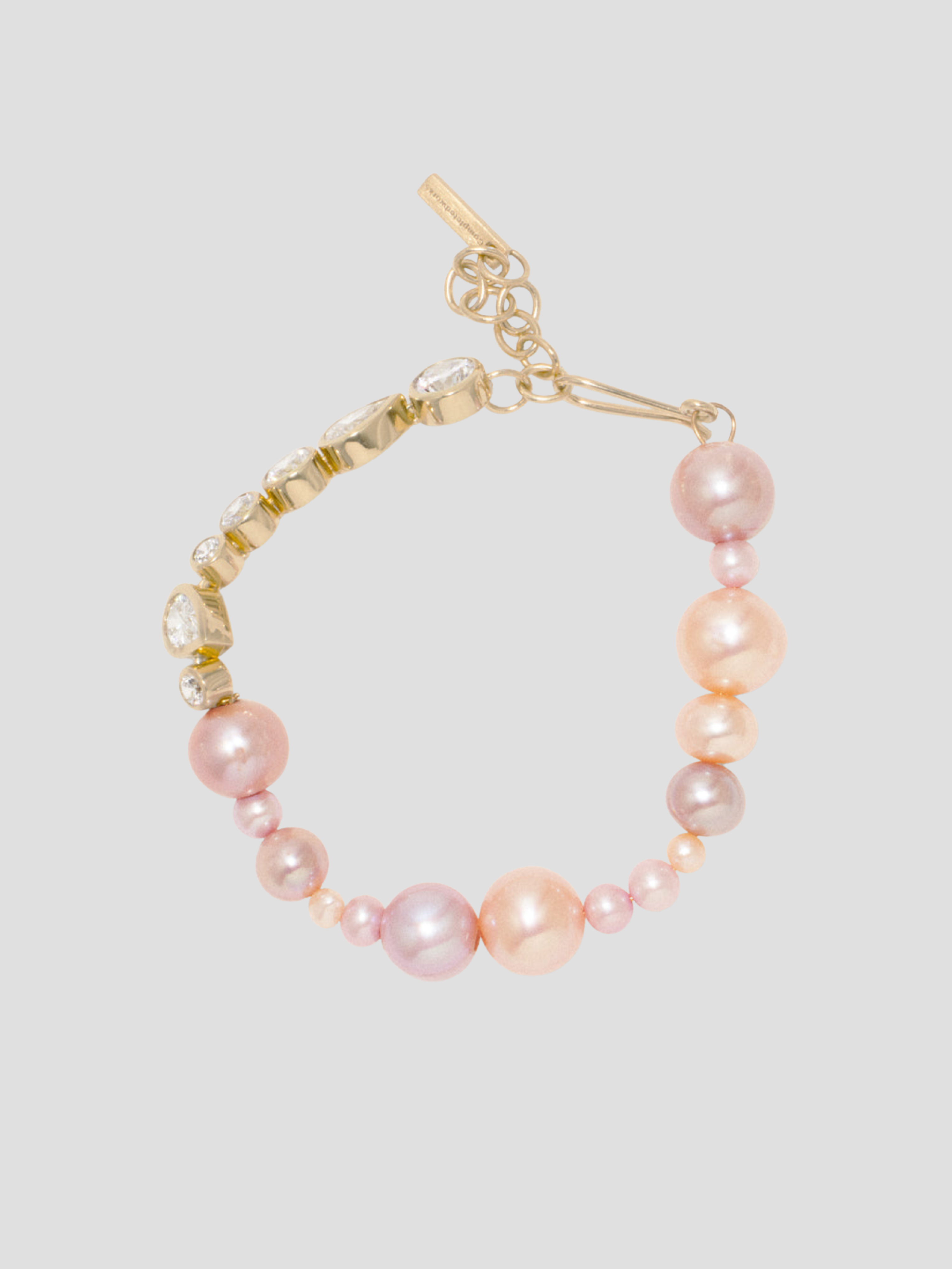 Float Pink Pearl and Zirconia Gold Vermeil Bracelet,Completedworks,- Fivestory New York