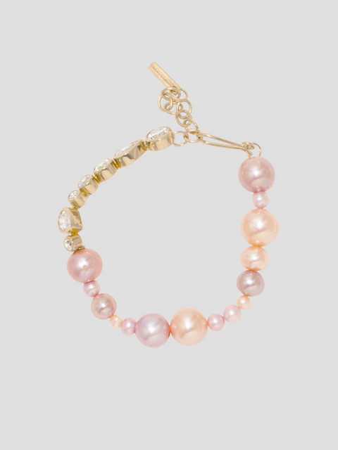 Float Pink Pearl and Zirconia Gold Vermeil Bracelet,Completedworks,- Fivestory New York