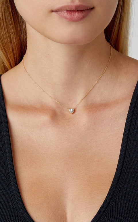 White Topaz Heart Choker Necklace,Katey Walker,- Fivestory New York