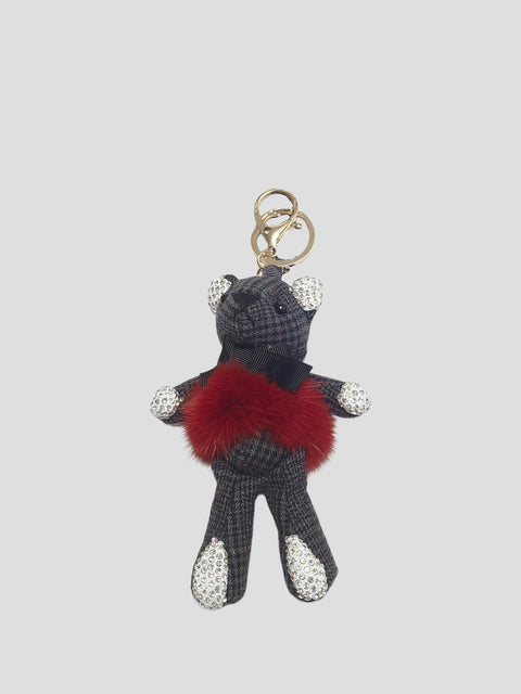 Mink Bear Keychain In Red,Linda Richards,- Fivestory New York