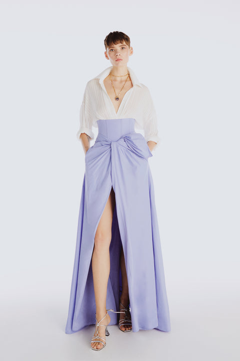 Pleated Relaxed Shirt in Off White,Ozgur Masur,- Fivestory New York