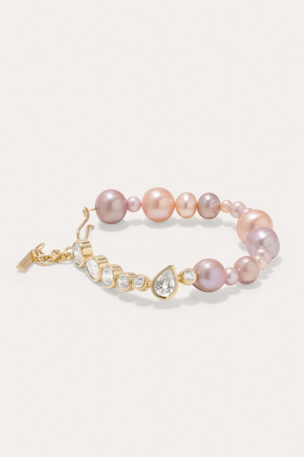 Float Pink Pearl and Zirconia Gold Vermeil Bracelet,Completedworks,- Fivestory New York