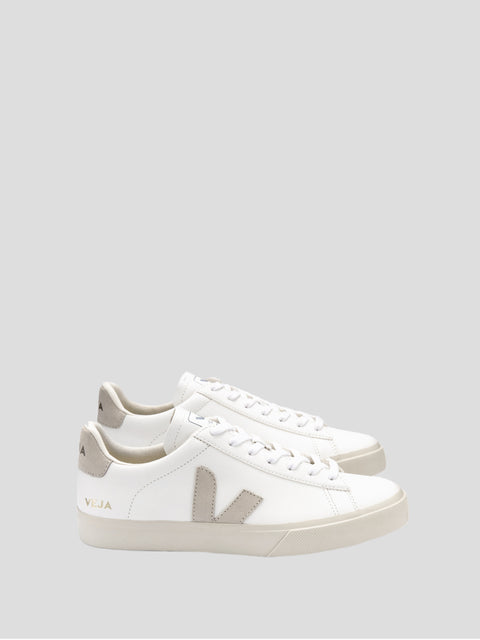 Campo - Extra White Leather Sneaker with Grey V,Veja,- Fivestory New York