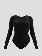 Berlin Black Long Sleeve Crew Neck Bodysuit,Wolford,- Fivestory New York