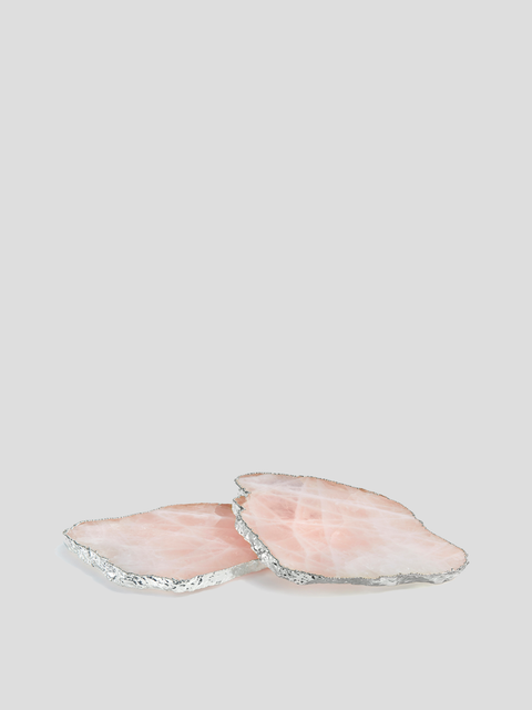 Kivita Silver Rose Quartz Coaster Set,Anna New York,- Fivestory New York