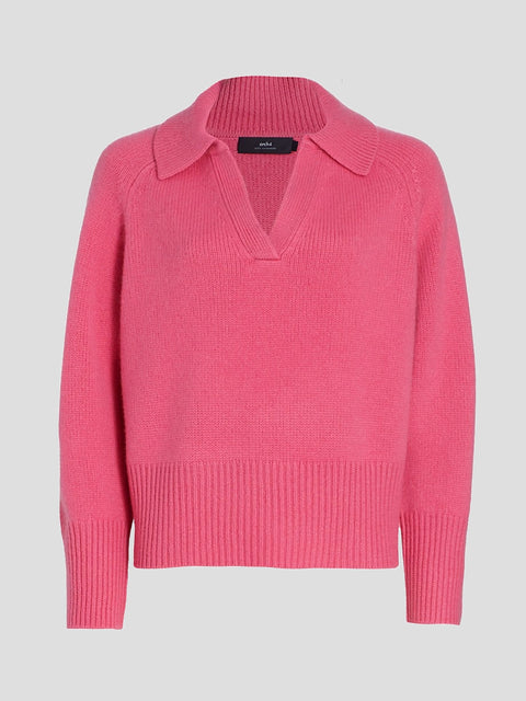 Clifton Gate - Pink Chunky Knit Collared Sweater,Arch4,- Fivestory New York