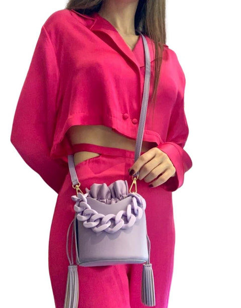Mini Clara Bucket Bag in Purple,Nahall,- Fivestory New York