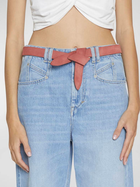 Lecce Pink Suede Tie Knot Belt,Isabel Marant,- Fivestory New York