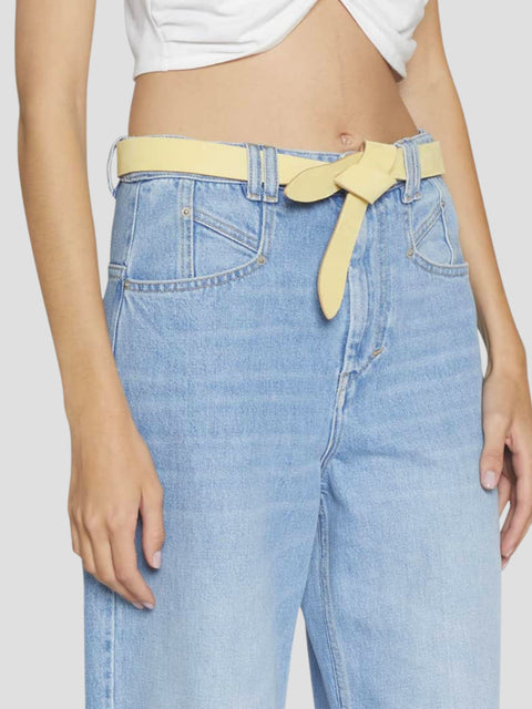 Lecce Yellow Suede Tie Knot Belt,Isabel Marant,- Fivestory New York