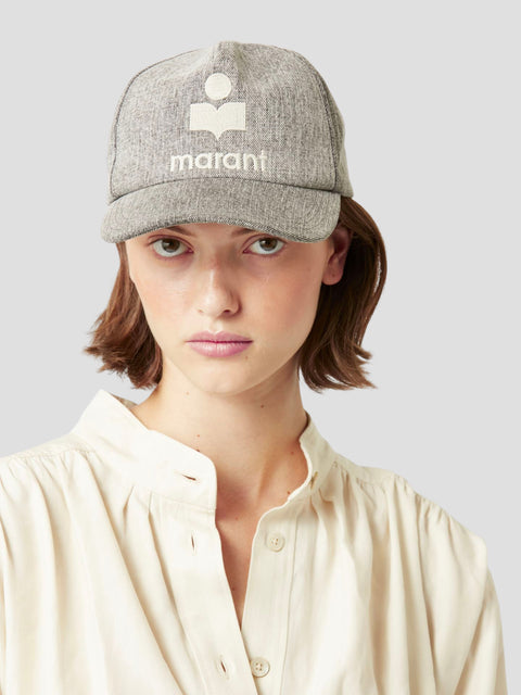 Tyron Grey Denim Adjustable Cap with Logo,Isabel Marant,- Fivestory New York