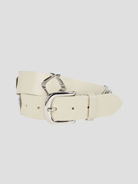 Tehora White Leather Belt,Isabel Marant,- Fivestory New York
