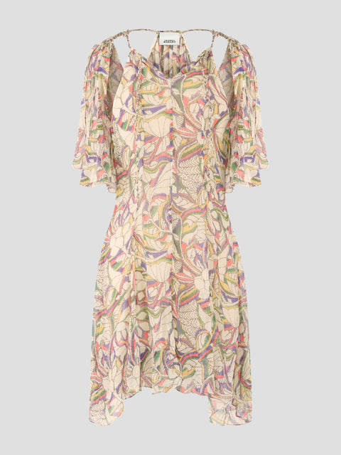 Lizane Printed Silk Mini Dress,Isabel Marant,- Fivestory New York