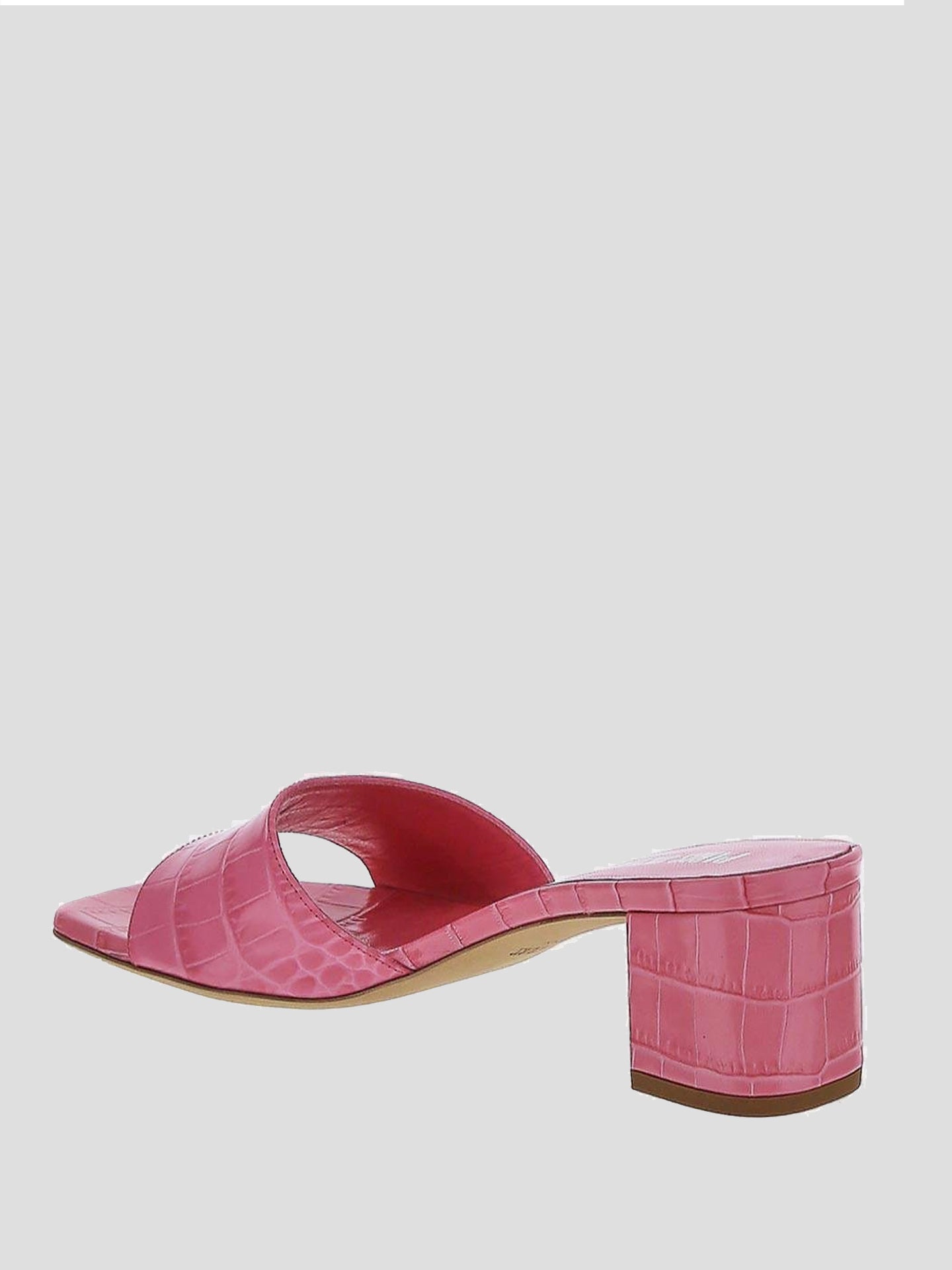 50mm Rosa Mule Croc Heel,Paris Texas,- Fivestory New York