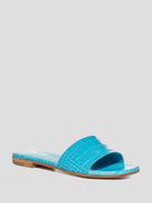 Rosa Blue Croc Flat Mule,Paris Texas,- Fivestory New York