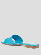 Rosa Blue Croc Flat Mule,Paris Texas,- Fivestory New York