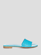 Rosa Blue Croc Flat Mule,Paris Texas,- Fivestory New York