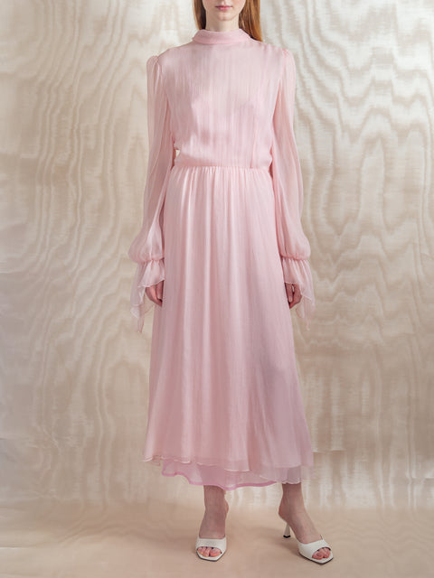 Pink Puff Sleeve Dress,Luisa Beccaria,- Fivestory New York