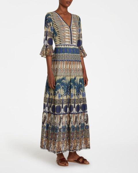 Bella Coptic Dancer Voile Maxi Dress,Emporio Sirenuse,- Fivestory New York