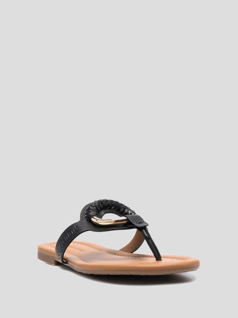 Hana Black Leather Thong Sandals,See By Chloe,- Fivestory New York