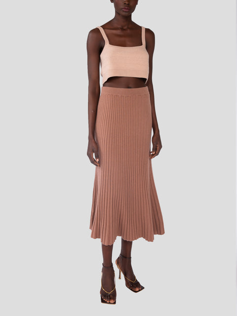 Raelyn Flat Ribbed Midi Skirt,Arch4,- Fivestory New York
