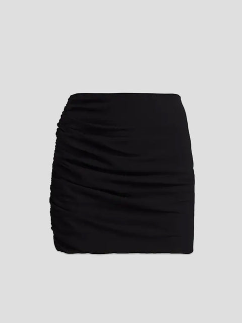 Black Ruched Mini Skirt,The Sei,- Fivestory New York